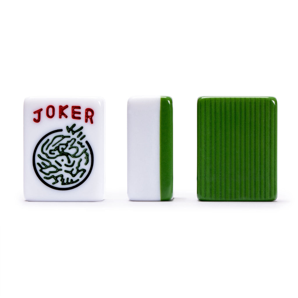 American Mahjong Set, "Huntington" with Mineral Green Soft Case - Racks with Pushers, Scoring Coins, Dice, & Wind Indicator-Yellow Mountain Imports-Yellow Mountain Imports
