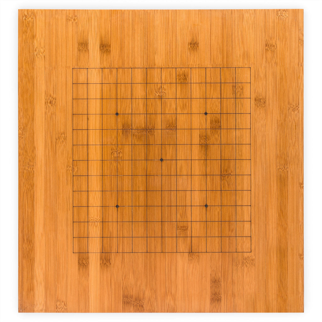 Bamboo 0.8" Etched Reversible 19x19 / 13x13 Go Game Set Board with 9.2mm Double Convex Yunzi Stones and Bamboo Wood Bowls Set-Yellow Mountain Imports-Yellow Mountain Imports