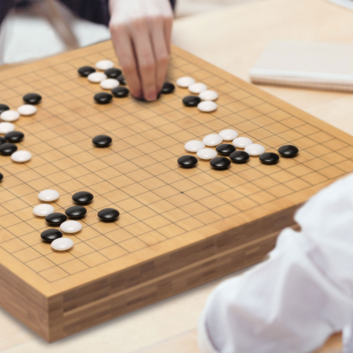 Bamboo 2-Inch Reversible 19x19/13x13 Go Game Set Board with