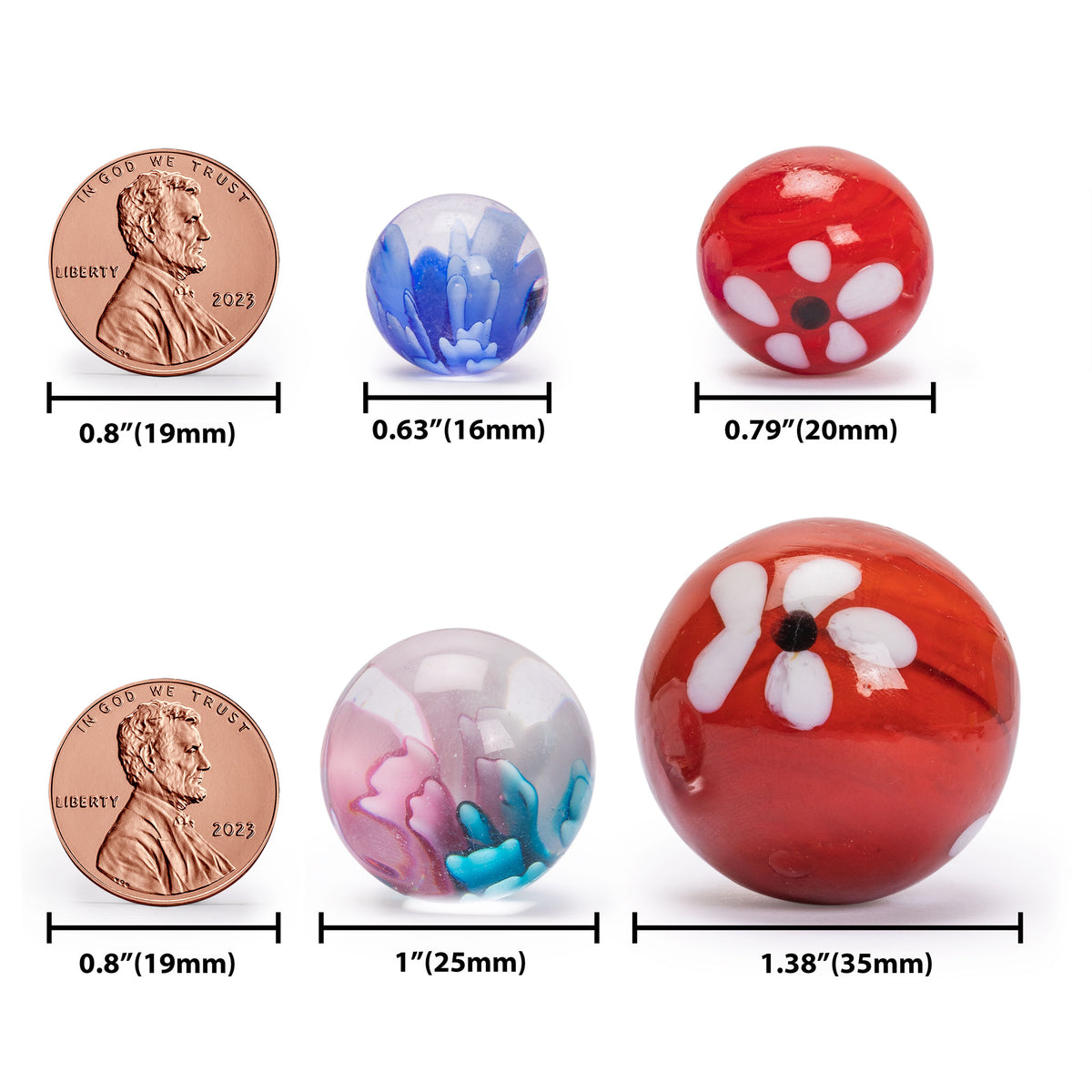 【marble】インセルダム 6点 2セット Collector's Series Assorted Marbles Set in Tin Box, 