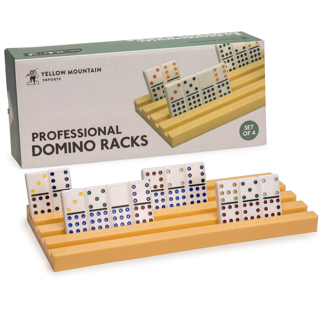 Domino Racks/Trays for Chicken Foot, Mexican Train, and Domino Games - Set of 4-Yellow Mountain Imports-Yellow Mountain Imports