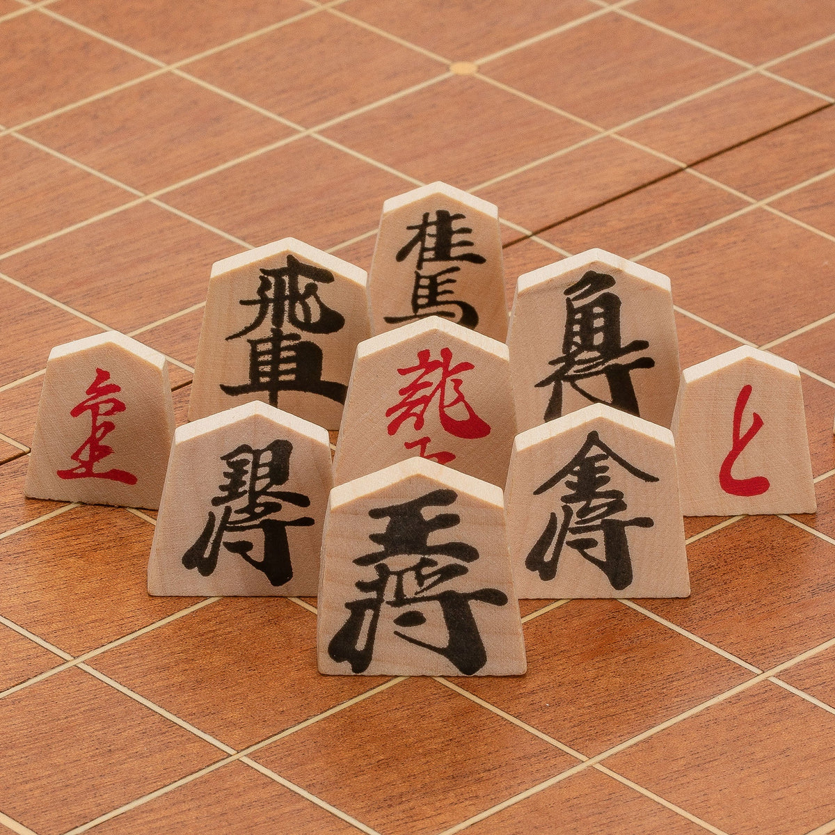 My repainted edition of Shogi (English characters) some promoted