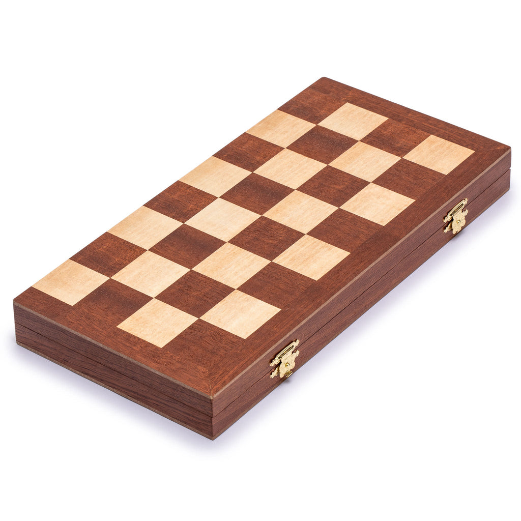Husaria 14.2" International Checkers Folding Wooden Game Set - 8x8 Board-Husaria-Yellow Mountain Imports