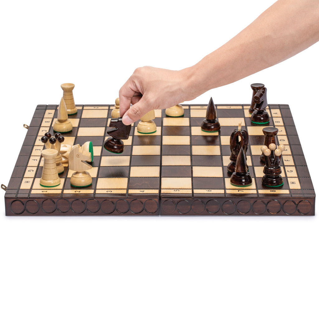 Husaria European International Chess Wooden Game Set, "King's Classic" - 18" Large Size Chess Set-Husaria-Yellow Mountain Imports