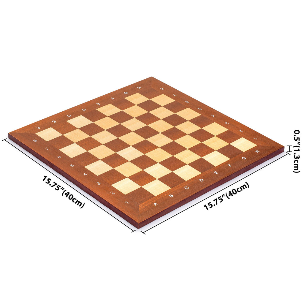 Husaria Professional Staunton Tournament Chess Board, No. 4, 16 Inches-Husaria-Yellow Mountain Imports