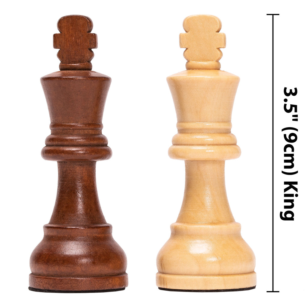 Husaria Staunton Tournament No. 5 Chessmen with 2 Extra Queens and Wooden Box, 3.5" Kings-Husaria-Yellow Mountain Imports