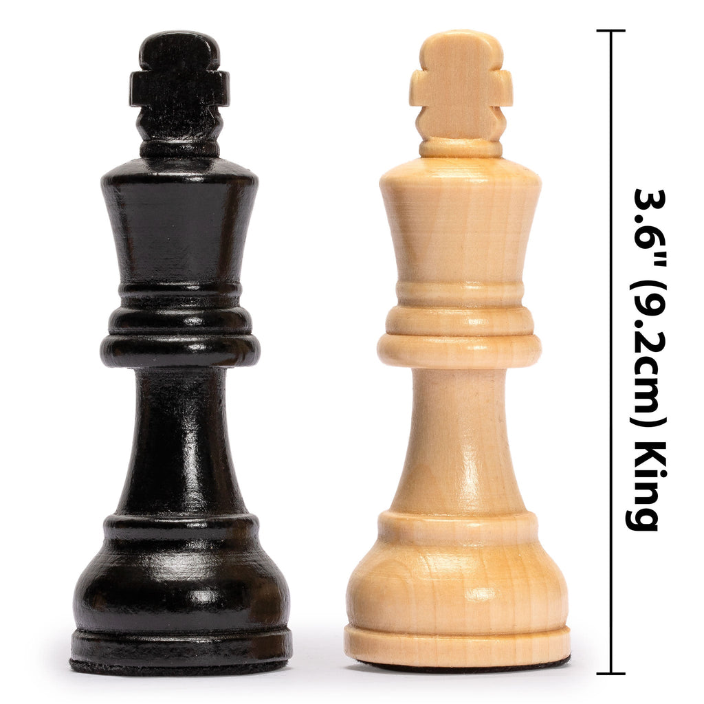 Husaria Staunton Tournament No. 5 Chessmen with 2 Extra Queens and Wooden Box, 3.6" Kings-Husaria-Yellow Mountain Imports