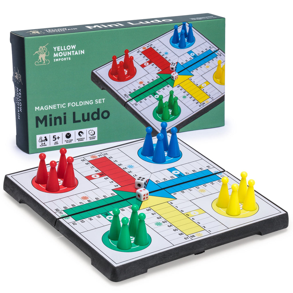 Ludo Magnetic Folding Pocket-Size Travel Board Game Set - 6.5‚Äù-Yellow Mountain Imports-Yellow Mountain Imports