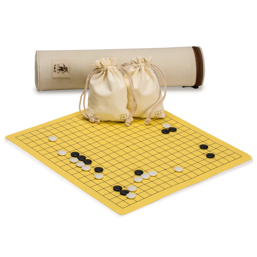 Magnetic 19x19 Roll-up Go Game Set Board (14.4 x 13.6") with Single Convex Stones-Yellow Mountain Imports-Yellow Mountain Imports