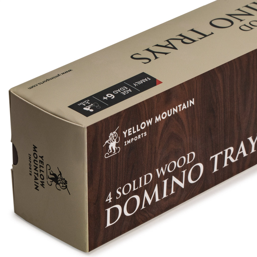 Premium Beechwood Domino Racks/Trays - Set of 4-Yellow Mountain Imports-Yellow Mountain Imports