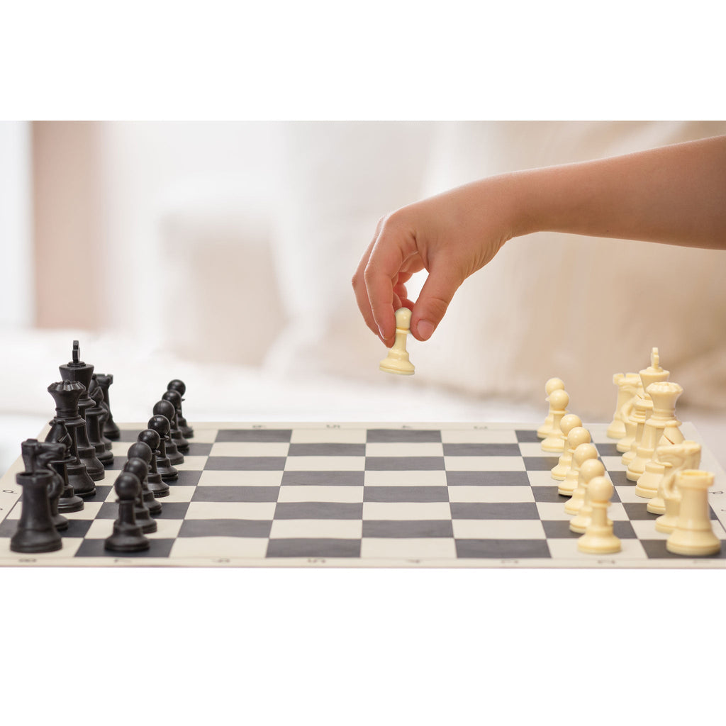 Regulation Tournament Roll-Up Staunton Chess Game Set (19.75-Inch) with Travel Bag - Black-Yellow Mountain Imports-Yellow Mountain Imports