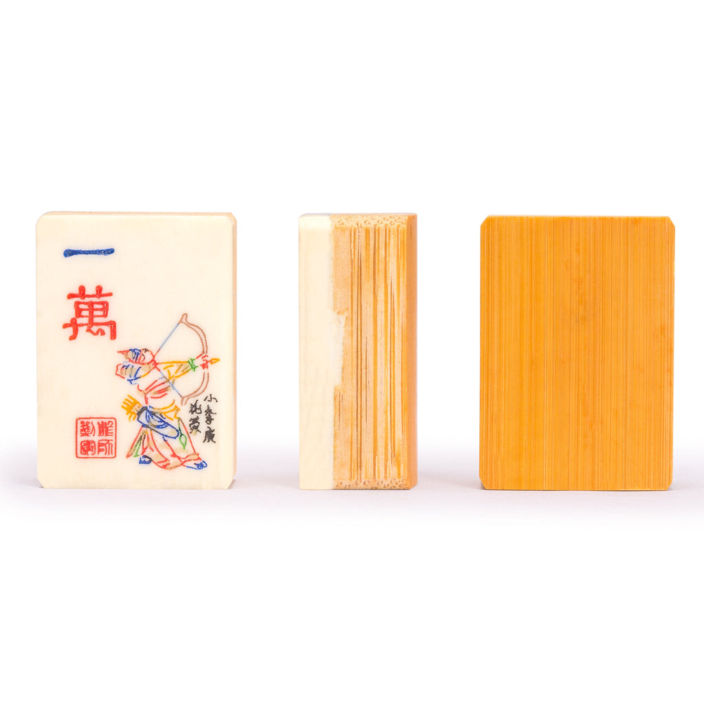 Traditional American Mahjong Set, "The Water Margin" - Bone & Bamboo Tiles, Rosewood Case, & Accessories-Yellow Mountain Imports-Yellow Mountain Imports