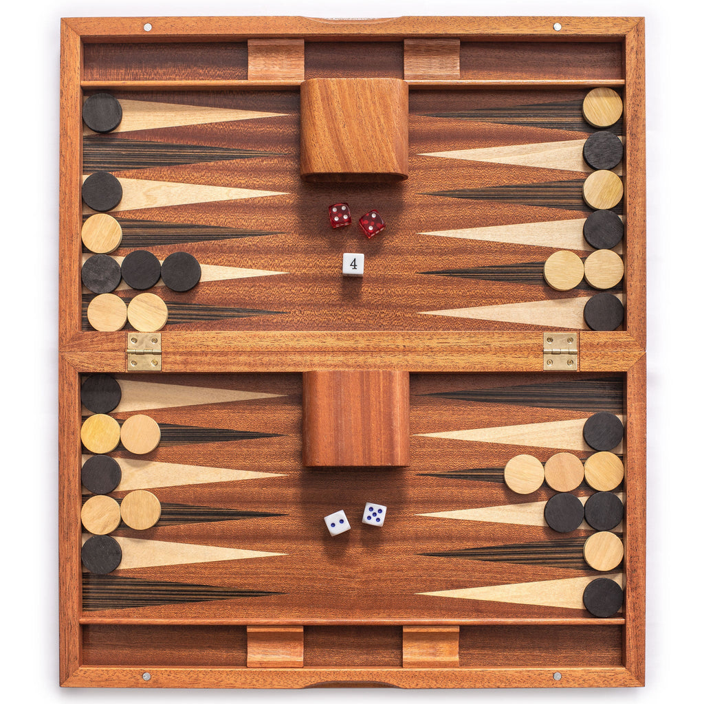 Wooden Inlaid Backgammon Game Set - Dorne - 17"-Yellow Mountain Imports-Yellow Mountain Imports