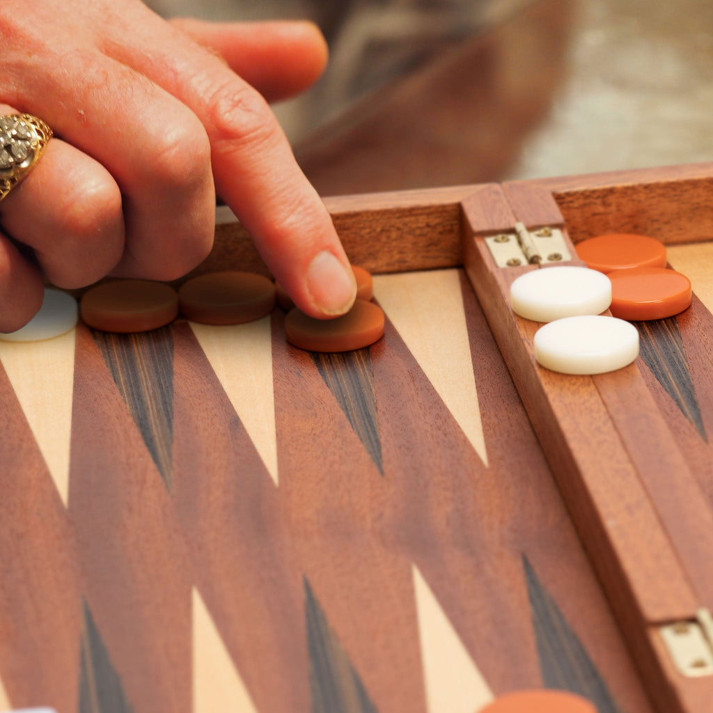 Wooden Inlaid Backgammon Game Set, "Pasadena" - 13"-Yellow Mountain Imports-Yellow Mountain Imports