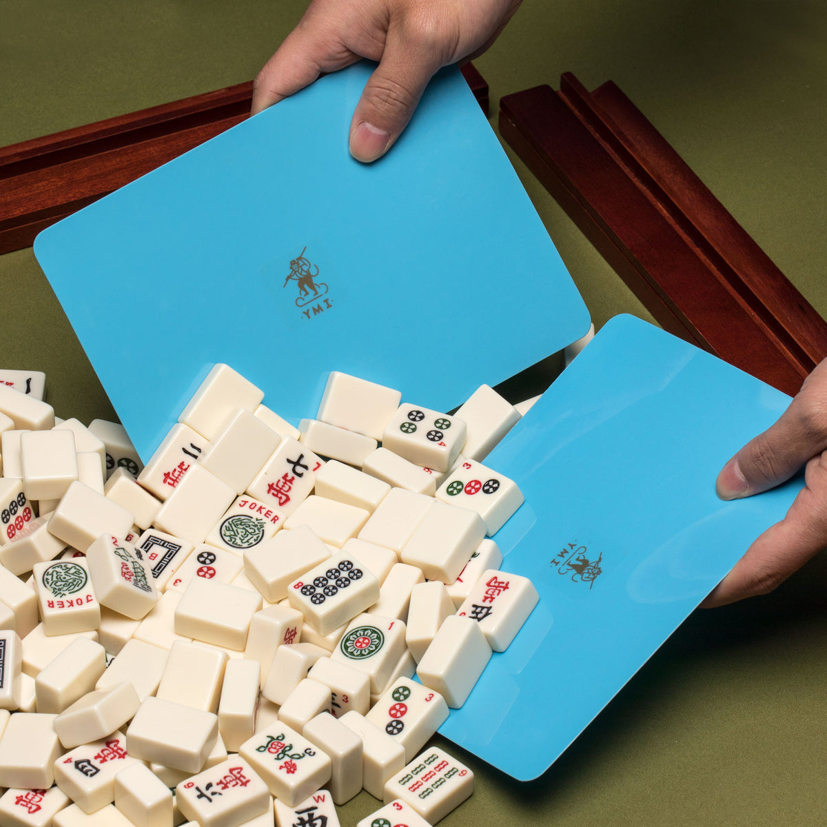 Set De Mahjong Américain Yellow Mountain Imports – 166 Tuiles Vintage Ivoire, Coffret En Bois Palissandre, Classique Et Complet