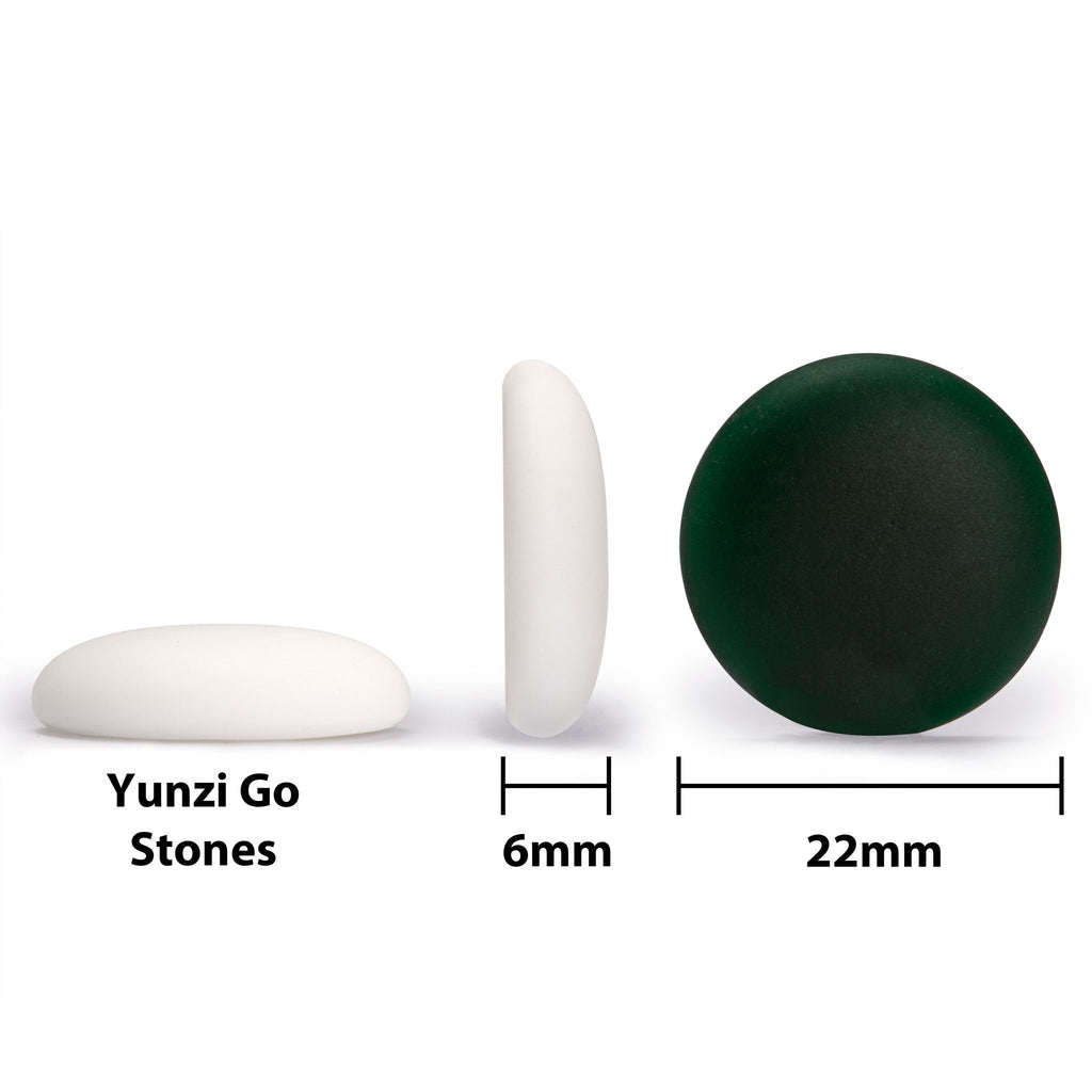 Yunzi Single Convex Go Game Stones and Bamboo Bowls Set - 21.5-22mm (Size 3)-Yellow Mountain Imports-Yellow Mountain Imports
