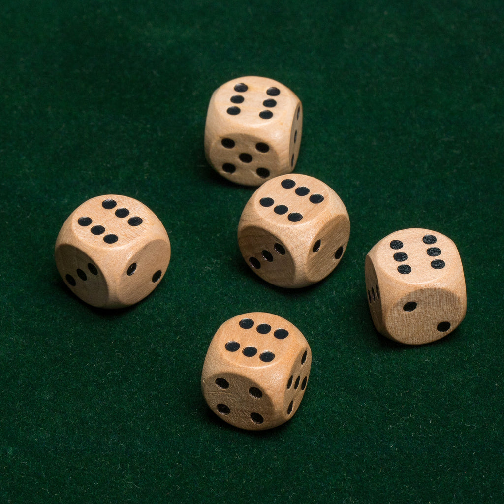 12" Octagonal, Wooden Dice Tray - Hunter Green Finish - with 16mm, 6-Sided Dice-Yellow Mountain Imports-Yellow Mountain Imports