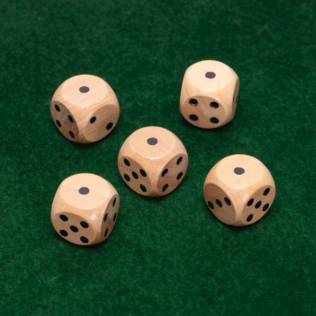 12.8" Octagonal, Wooden Dice Tray - Natural Wood Finish - with 16mm, 6-Sided Dice-Yellow Mountain Imports-Yellow Mountain Imports