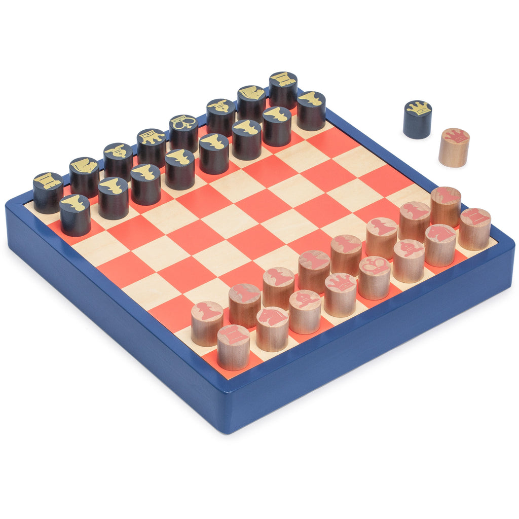 2-in-1 "Flip & Play" Wooden Chess and Checkers/Draughts Set, 11.8"-Husaria-Yellow Mountain Imports
