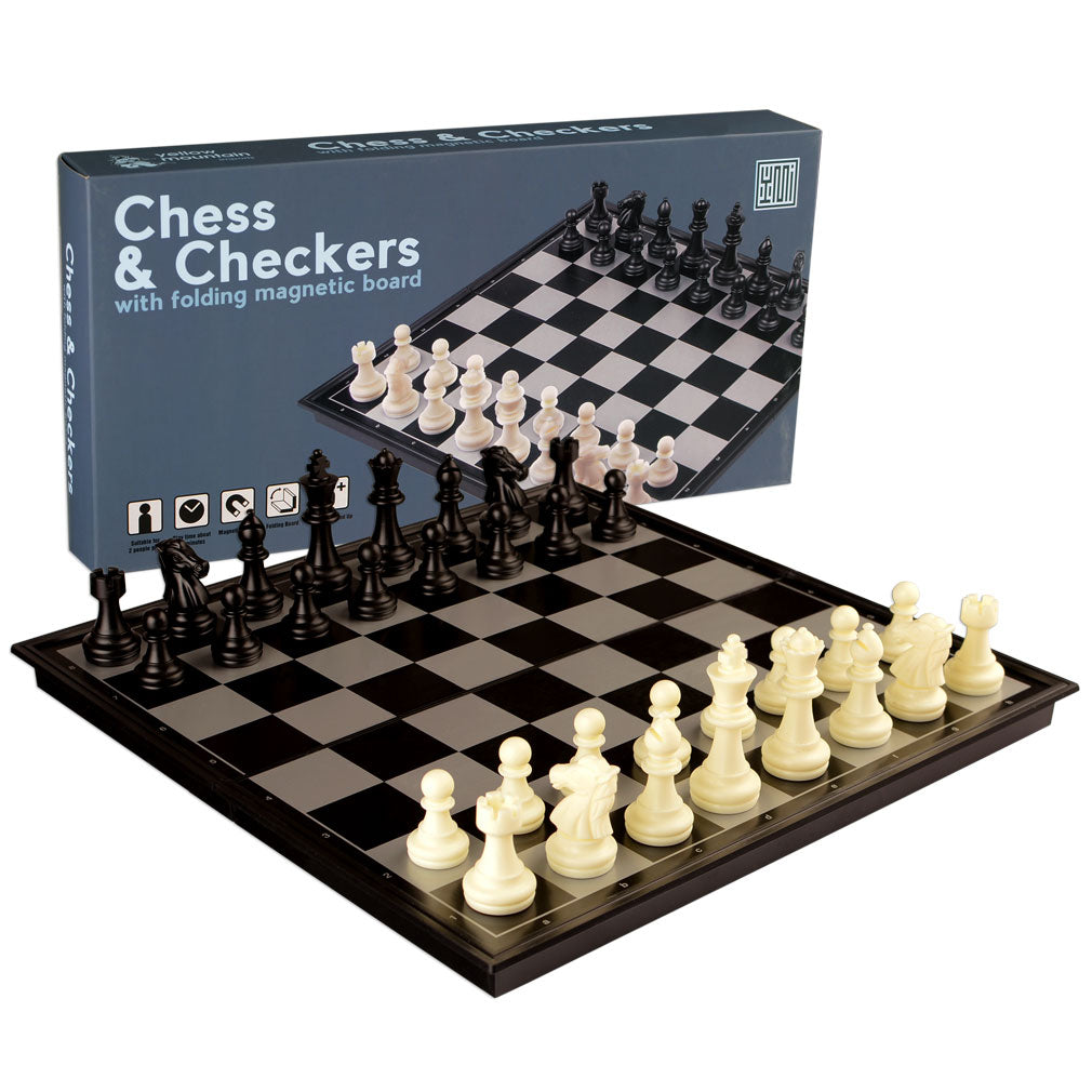 2 in 1 Travel Magnetic Chess and Checkers Set - 12.5"-Yellow Mountain Imports-Yellow Mountain Imports