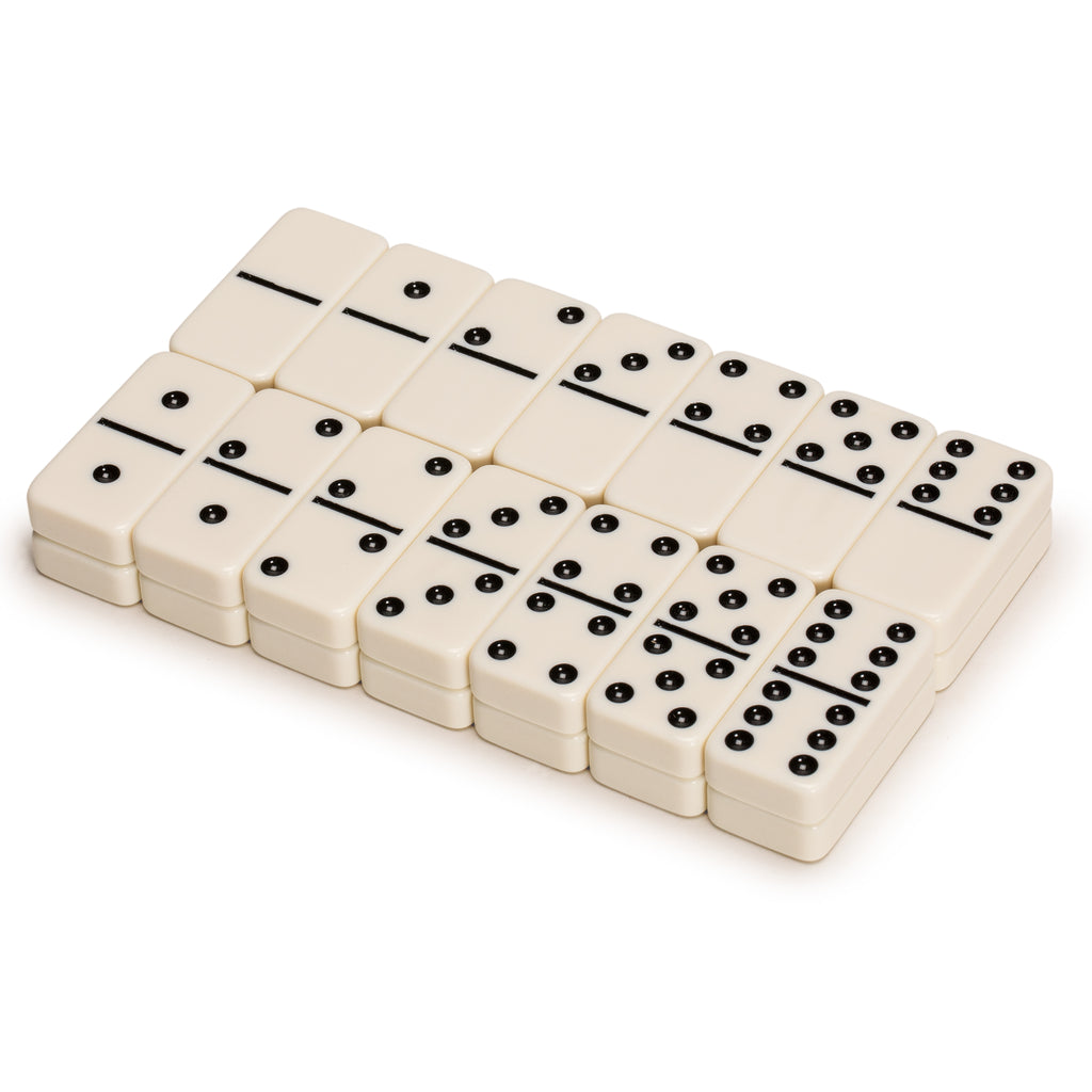 28 Tiles Double 6 Dominoes (Pips/Dots) Game Set with Dark Oak Wood Case-Yellow Mountain Imports-Yellow Mountain Imports