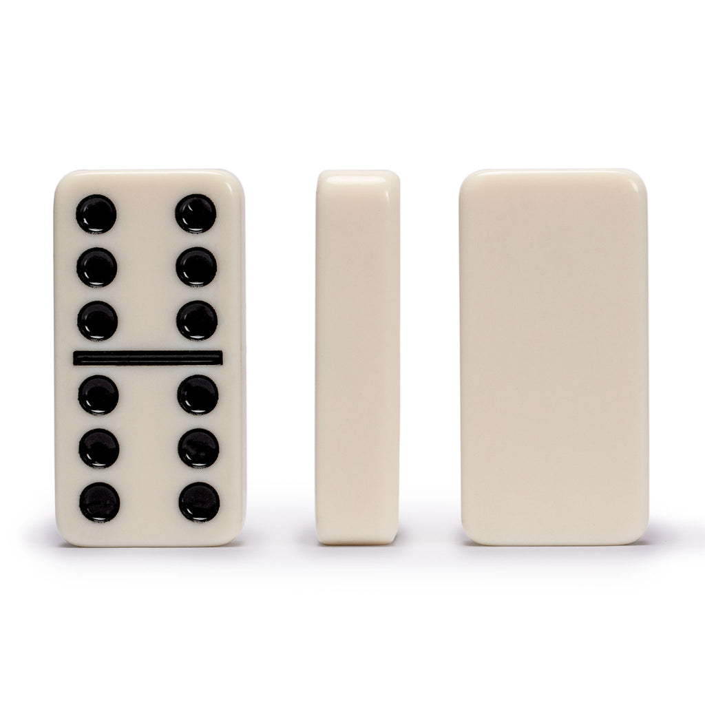 28 Tiles Double 6 Dominoes (Pips/Dots) Game Set with Dark Oak Wood Case-Yellow Mountain Imports-Yellow Mountain Imports