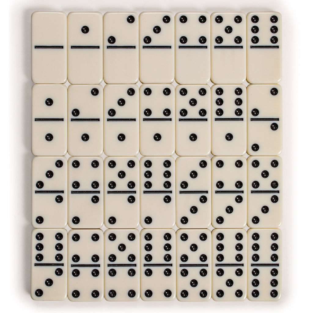 28 Tiles Double 6 Dominoes (Pips/Dots) Game Set with Dark Oak Wood Case-Yellow Mountain Imports-Yellow Mountain Imports