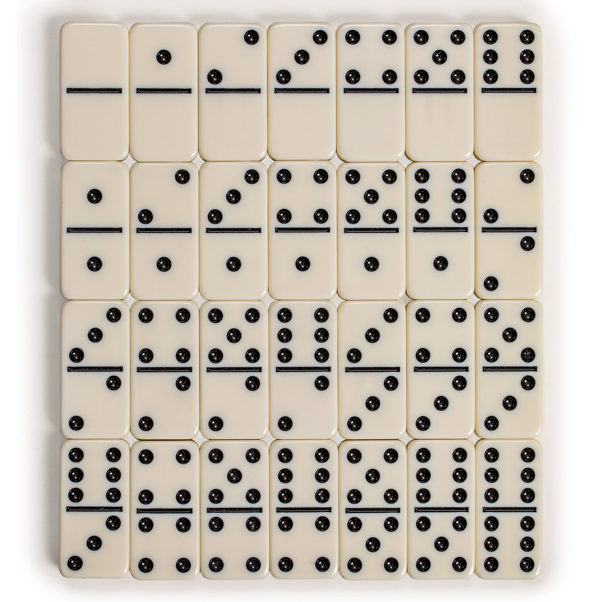 トモミン 28 Tiles Double 6 Dominoes (Pips/Dots) Game Set with Dark Oak Wood