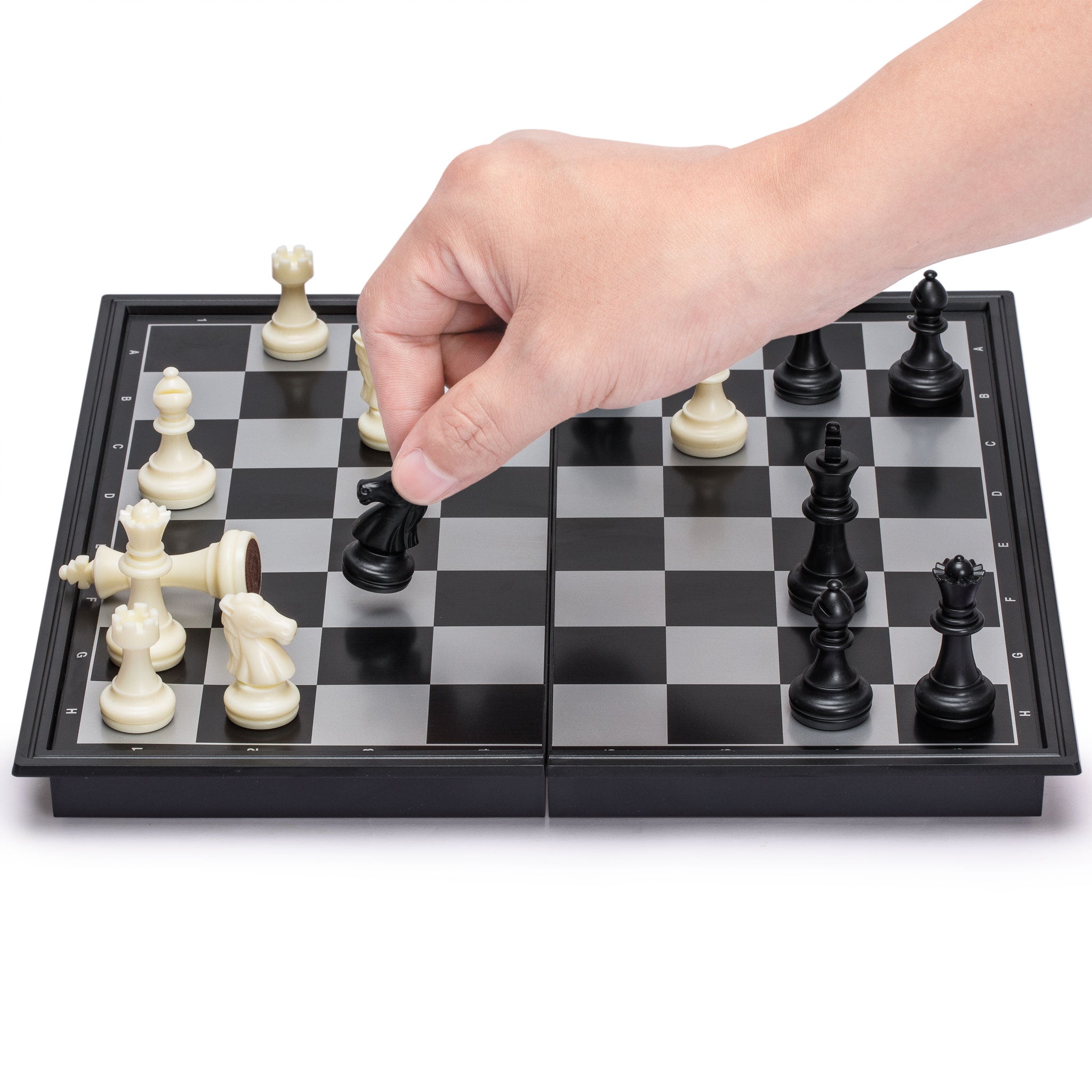 3-in-1 Travel Magnetic Chess, Checkers, and Backgammon Set - 9.8