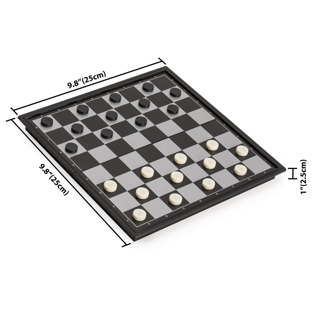 3-in-1 Travel Magnetic Chess, Checkers, and Backgammon Set - 9.8"-Yellow Mountain Imports-Yellow Mountain Imports
