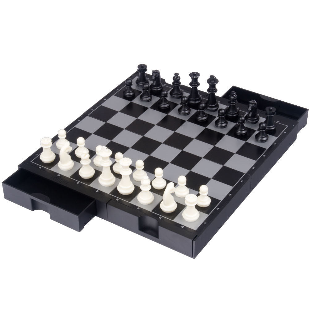 3 in 1 Travel Portable Magnetic Chess, Checkers and Reversi Game Set - 9.75'-Yellow Mountain Imports-Yellow Mountain Imports