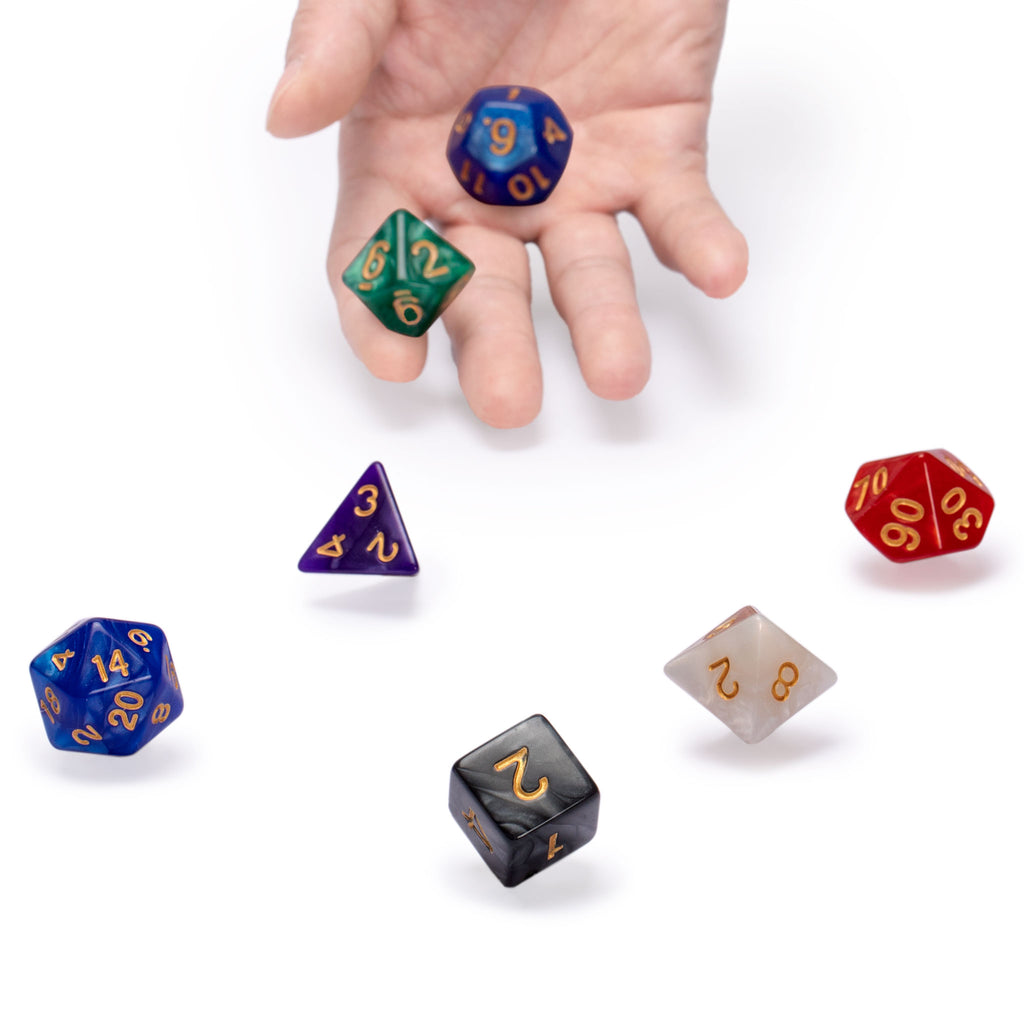 42 Polyhedral Dice, 6 Colors with Complete Set of D4, D6, D8, D10, D12, D20, and D% for Role Playing Games (RPG), DND, MTG, and Other Dice Games-Yellow Mountain Imports-Yellow Mountain Imports