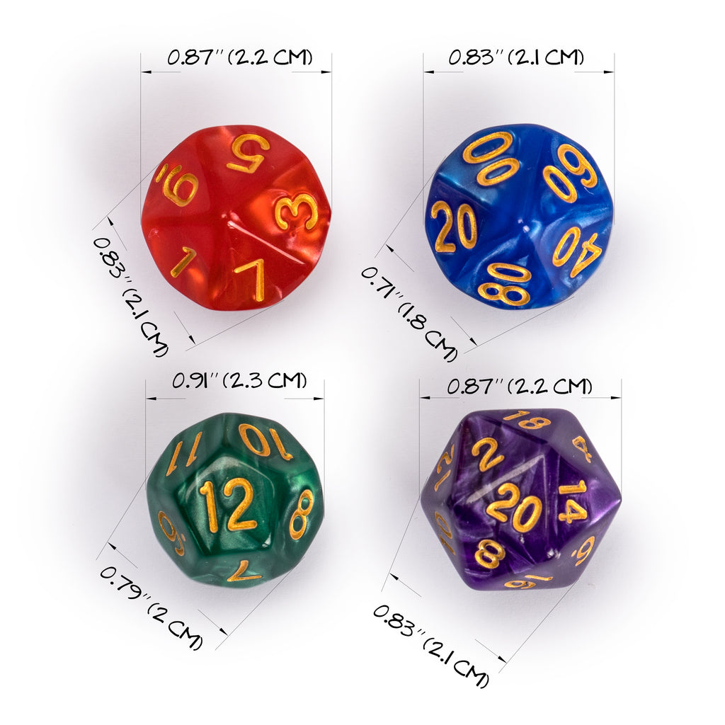 42 Polyhedral Dice, 6 Colors with Complete Set of D4, D6, D8, D10, D12, D20, and D% for Role Playing Games (RPG), DND, MTG, and Other Dice Games-Yellow Mountain Imports-Yellow Mountain Imports