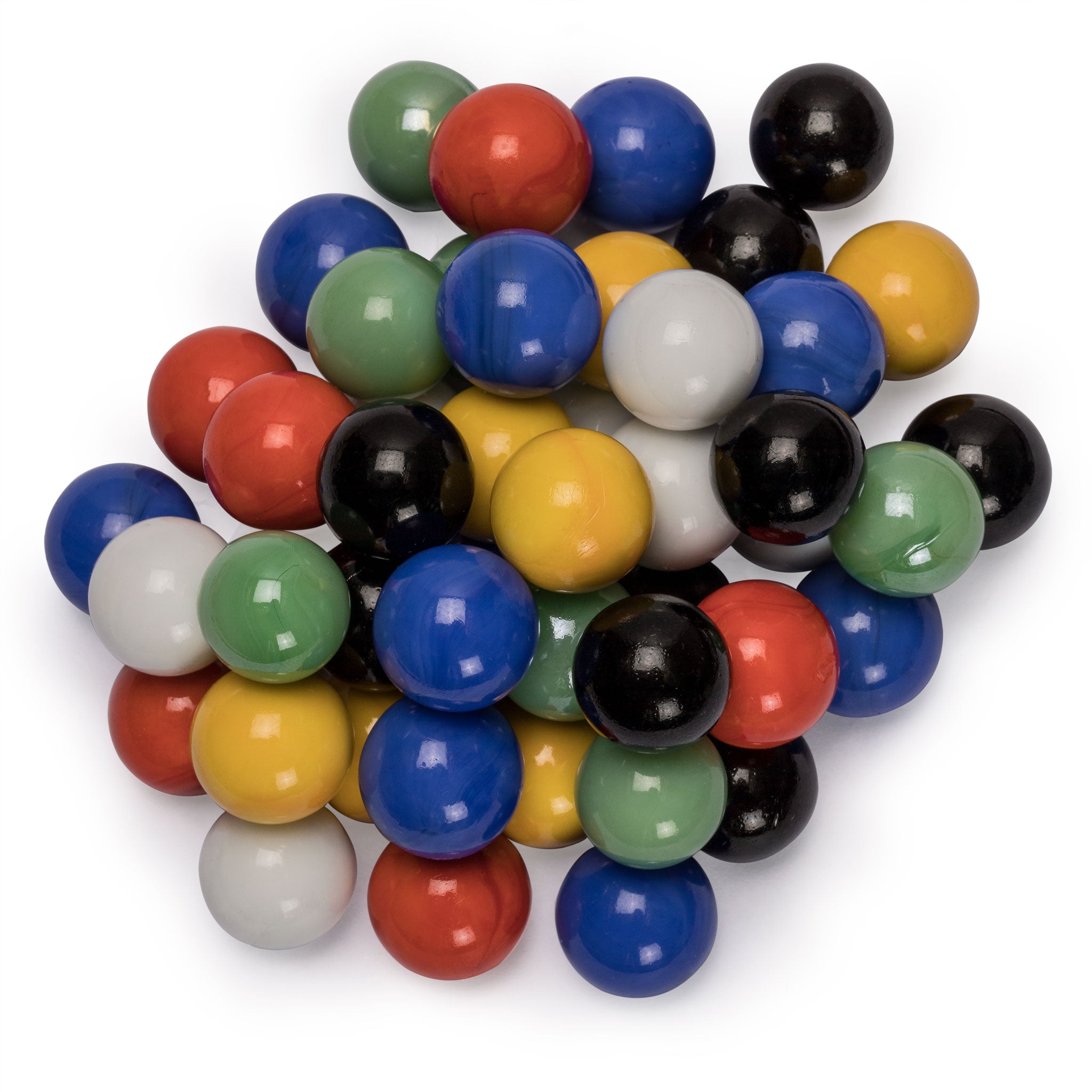 Yellow Mountain 60 Piece Chinese Checkers Marbles - 16mm Solid Color Glass Marbles Set