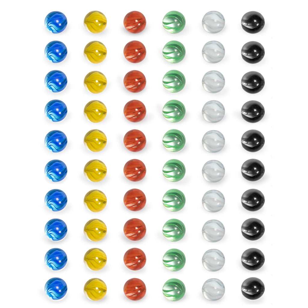 60 Pieces Translucent Chinese Checkers Glass Marbles with Petal Design - 14mm-Yellow Mountain Imports-Yellow Mountain Imports