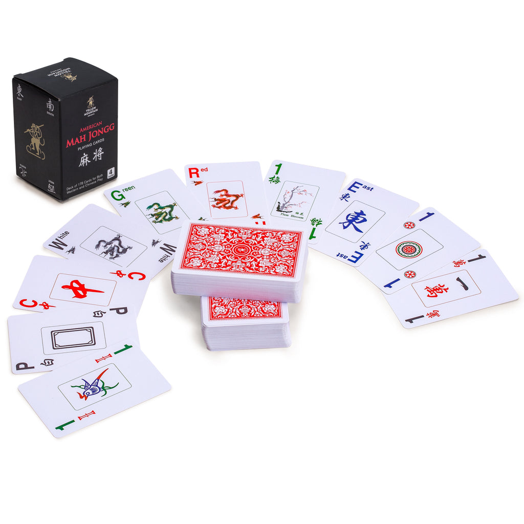 Mah Jong (Mahjong) Set with 144 Tiles, Dice & Betting Sticks In Vinyl  Carry Case