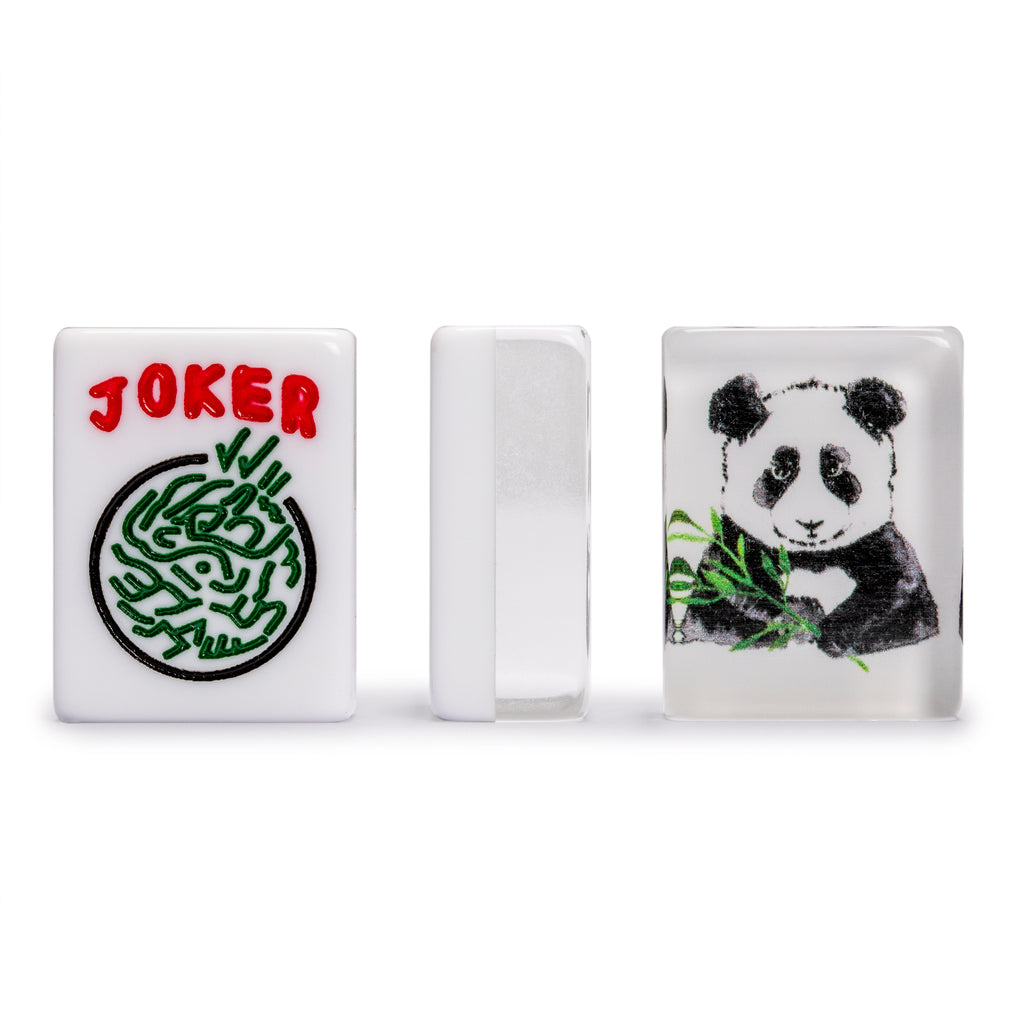 American Mahjong Game Set, "Panda" - with Earthy Green Soft Case, Racks with Pushers, Scoring Coins, Dice, & Wind Indicator-Yellow Mountain Imports-Yellow Mountain Imports