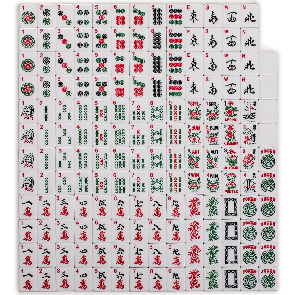 American Mahjong Game Set, "Panda" - with Earthy Green Soft Case, Racks with Pushers, Scoring Coins, Dice, & Wind Indicator-Yellow Mountain Imports-Yellow Mountain Imports