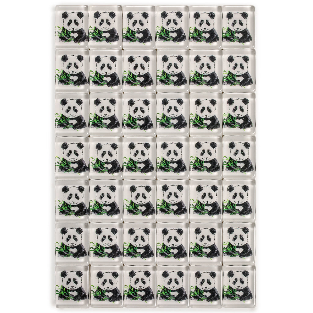 American Mahjong Game Set, "Panda" - with Earthy Green Soft Case, Racks with Pushers, Scoring Coins, Dice, & Wind Indicator-Yellow Mountain Imports-Yellow Mountain Imports