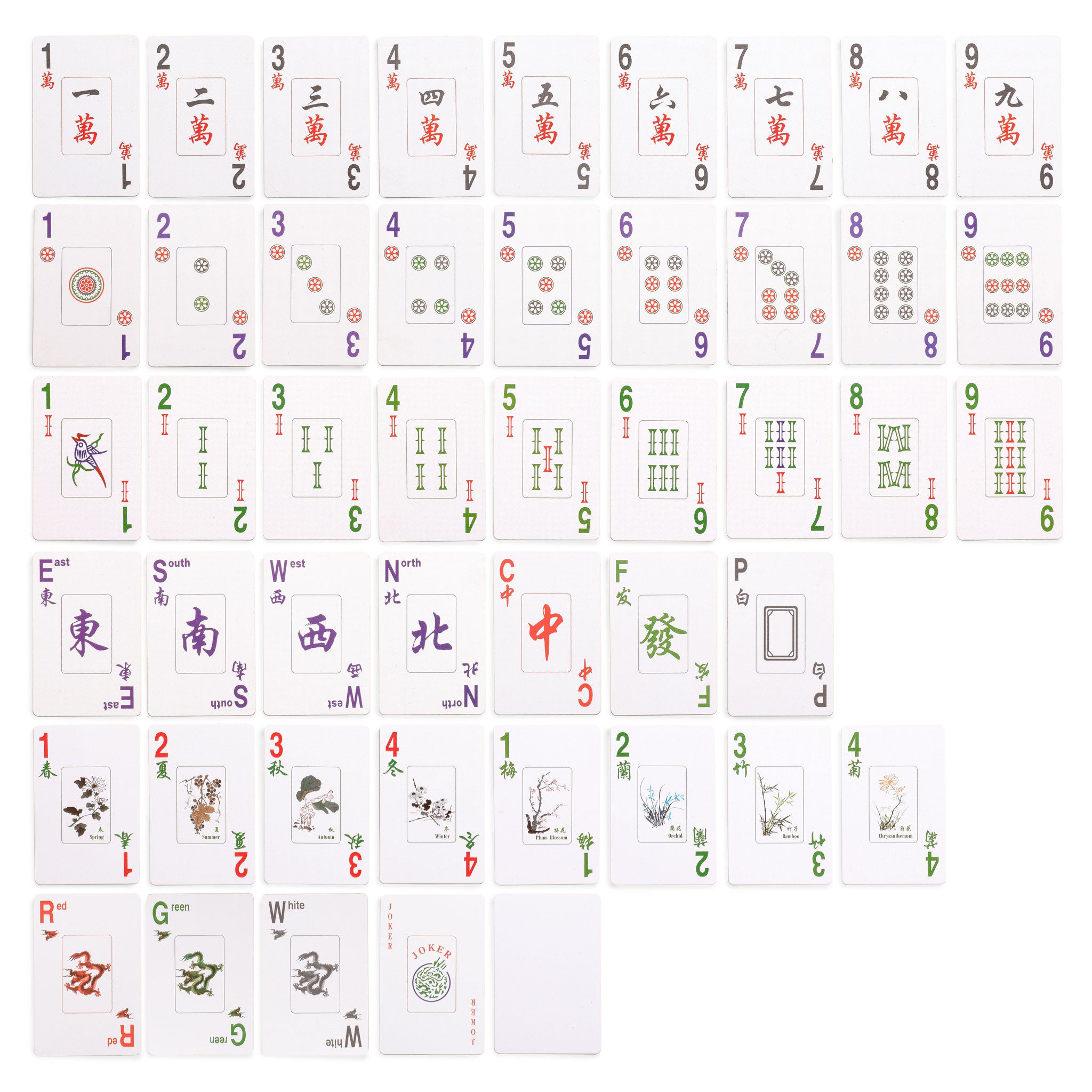 American Mahjong Playing Cards, Indigo - 178 Card Set – Yellow