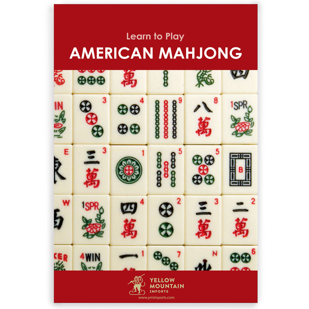 American Mahjong Set, “Aloha” - 166 Tiles with Plumeria Motif, Acrylic Racks with Pushers, Quilted Island Sage Green Case, Scoring Coins, Dice & Wind Indicator-Yellow Mountain Imports-Yellow Mountain Imports