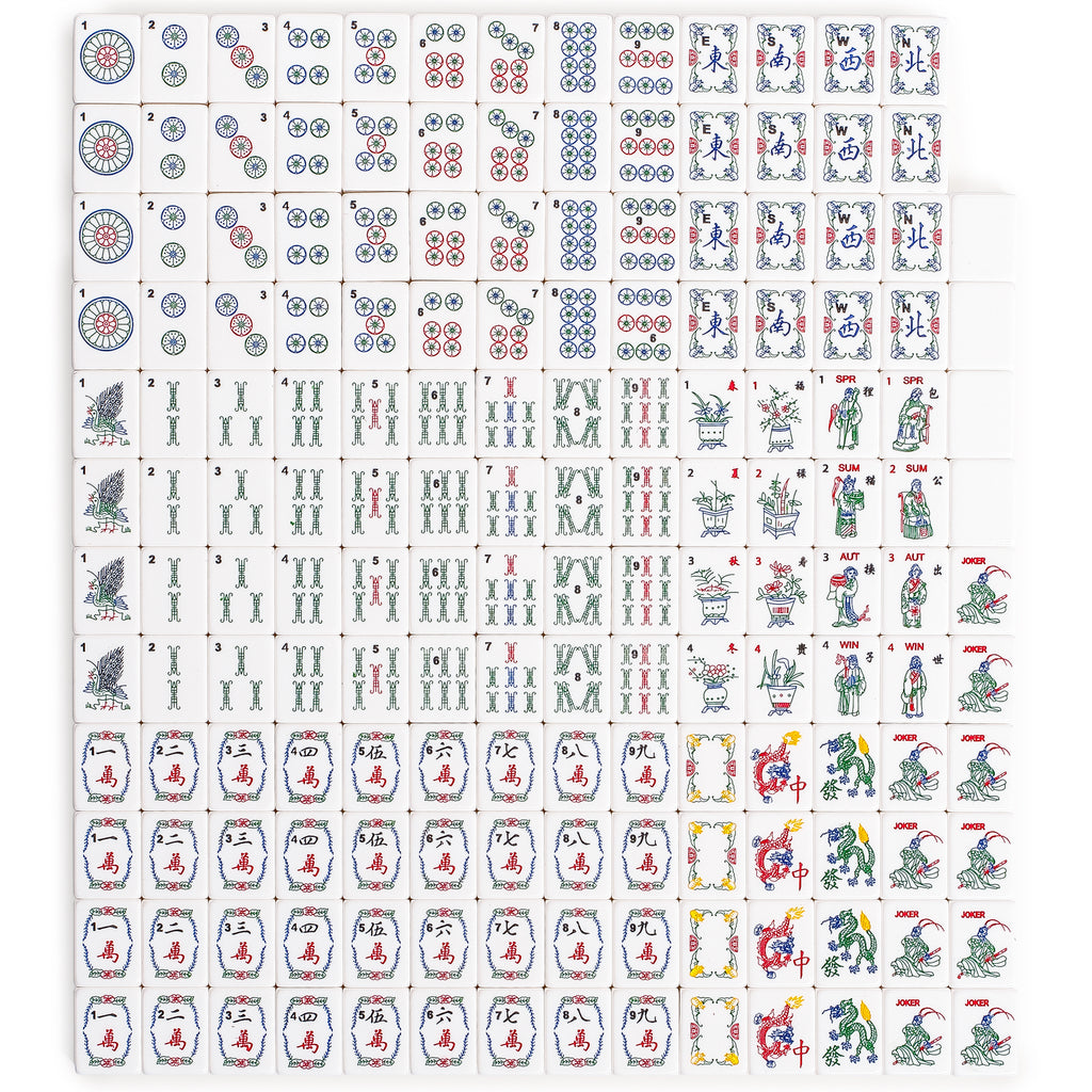 American Mahjong Set “Celestial Harmony” Intricately Detailed Carved Tiles, Green Soft Case, Acrylic Racks with Pushers, Dice, Wind Indicator & Wright Patterson Scoring Coins-Yellow Mountain Imports-Yellow Mountain Imports
