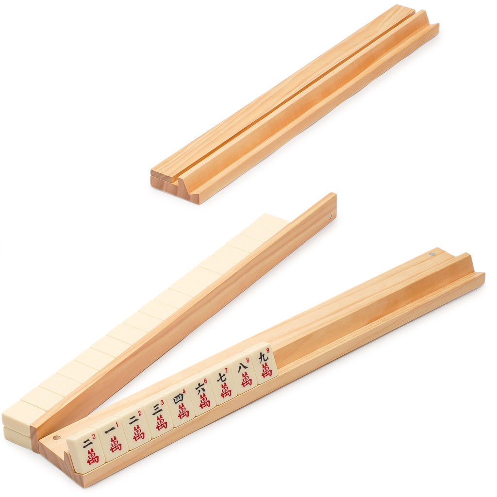 American Mahjong Set, "Classic Luxe" with Wooden Case, 4 Wooden Pusher Racks, Wind Indicator, Dice & Wright Patterson Count Scoring Coins-Yellow Mountain Imports-Yellow Mountain Imports