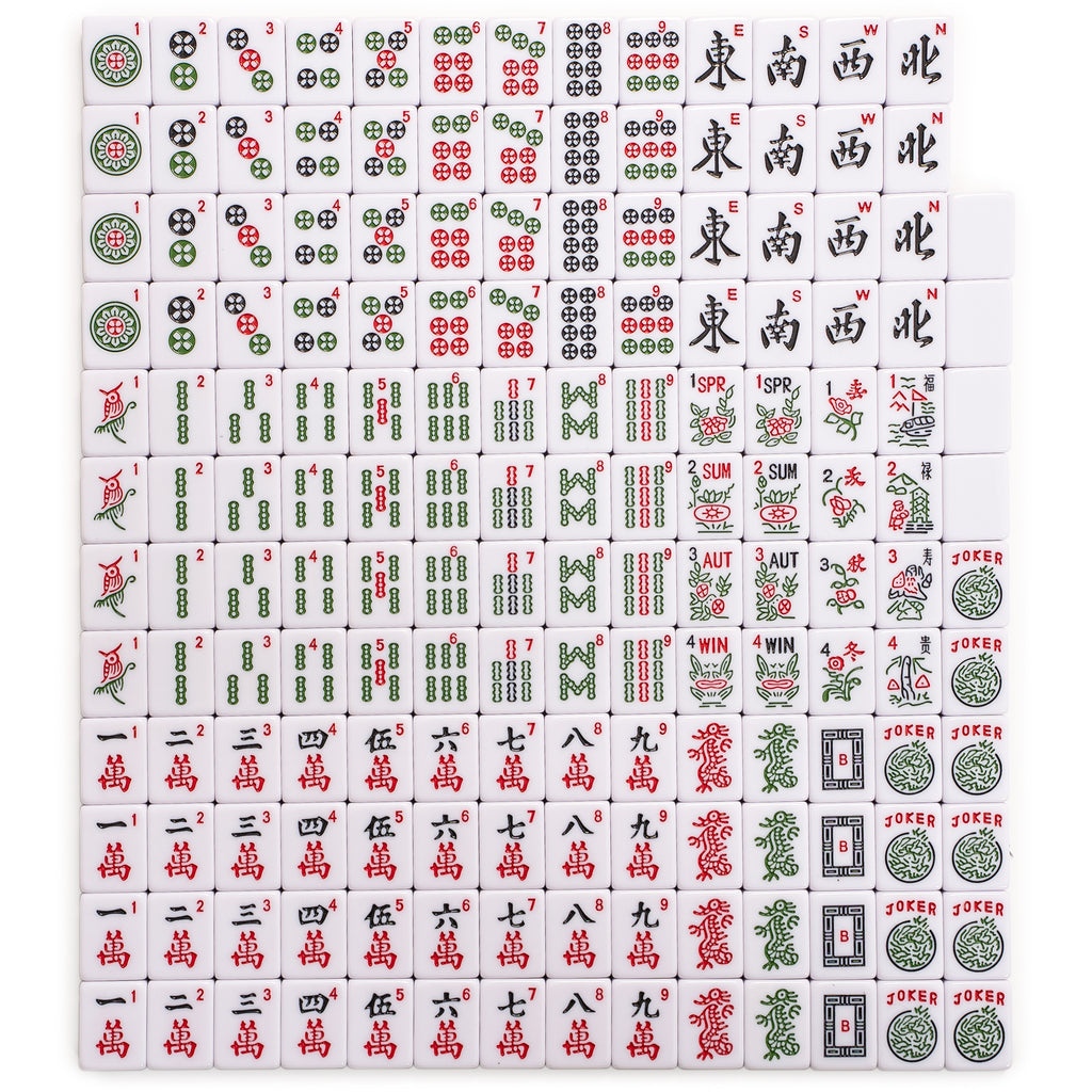 American Mahjong Set, "Harbor Tide" with Beige and Blue Canvas Tote Bag - Racks with Pushers, Scoring Coins, Dice, and Wind Indicator-Yellow Mountain Imports-Yellow Mountain Imports