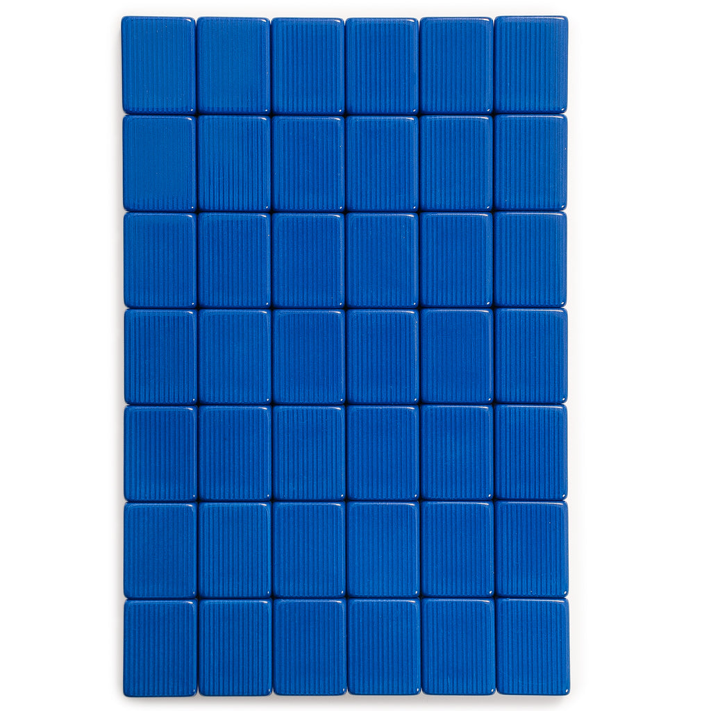 American Mahjong Set, "Harbor Tide" with Beige and Blue Canvas Tote Bag - Racks with Pushers, Scoring Coins, Dice, and Wind Indicator-Yellow Mountain Imports-Yellow Mountain Imports