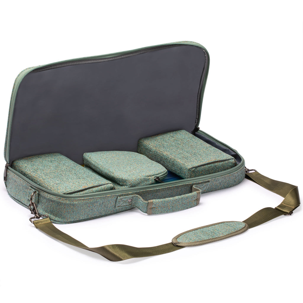 Yellow Mountain Imports American Mahjong Set Mojave Ivory with Brown Soft Case - Four All-in-One Racks with Pushers Wind