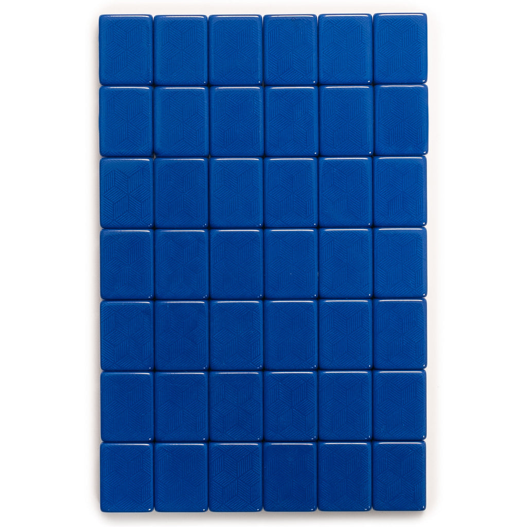 American Mahjong Set, "Indigo Tides" with Blue Soft Case - Racks with Pushers, Scoring Coins, Dice, and Wind Indicator-Yellow Mountain Imports-Yellow Mountain Imports