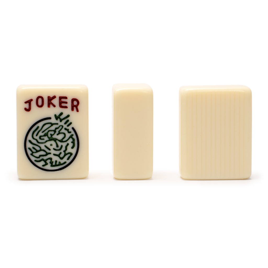 American Mahjong Set, "Ivory Stripes” - 166 Tiles with Beige Soft Case, Wooden Racks with Pushers, Scoring Coins, Dice, & Wind Indicator-Yellow Mountain Imports-Yellow Mountain Imports