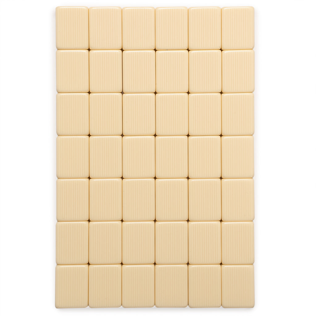 American Mahjong Set, "Ivory Stripes” - 166 Tiles with Beige Soft Case, Wooden Racks with Pushers, Scoring Coins, Dice, & Wind Indicator-Yellow Mountain Imports-Yellow Mountain Imports