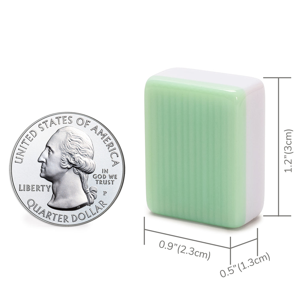 American Mahjong Set, “Jade Horizon” – 166 Tiles with Wooden Racks & Pushers, Wright Patterson Scoring Coins, Dice, Wind Indicator, and Soft Beige Case-Yellow Mountain Imports-Yellow Mountain Imports